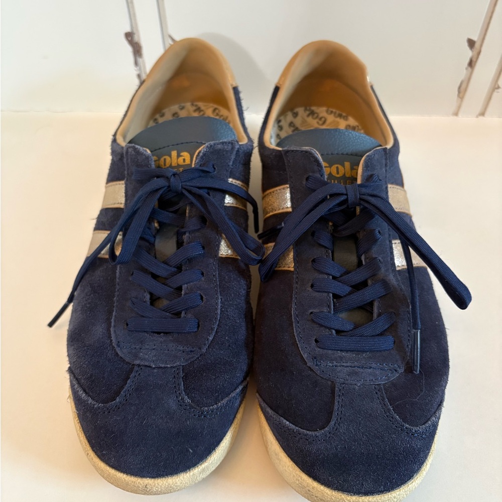 Gola Women’s Navy & Gold Suede Court Fashion Shoes size 8 - Picture 2 of 8